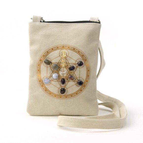 Sacred Geometry Crystal Grid Anxiety Cross Body Bag - Picture 1 of 8